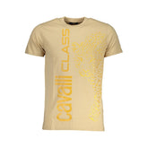 Cavalli Class Beige Cotton T-Shirt -   -  Cavalli Class.